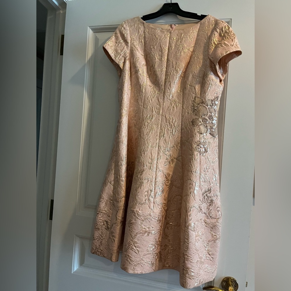 Teri Jon Pink Fit and Flare Dress